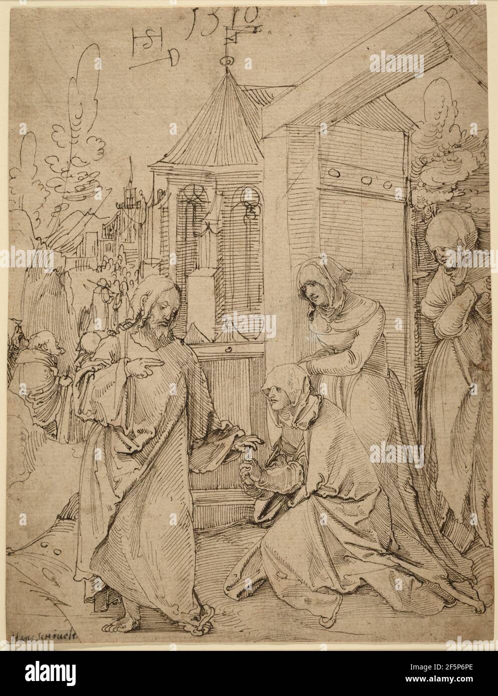 Christ Taking Leave of His Mother. Hans Schäufelein (German, 1480/1485 - 1540) Stock Photo