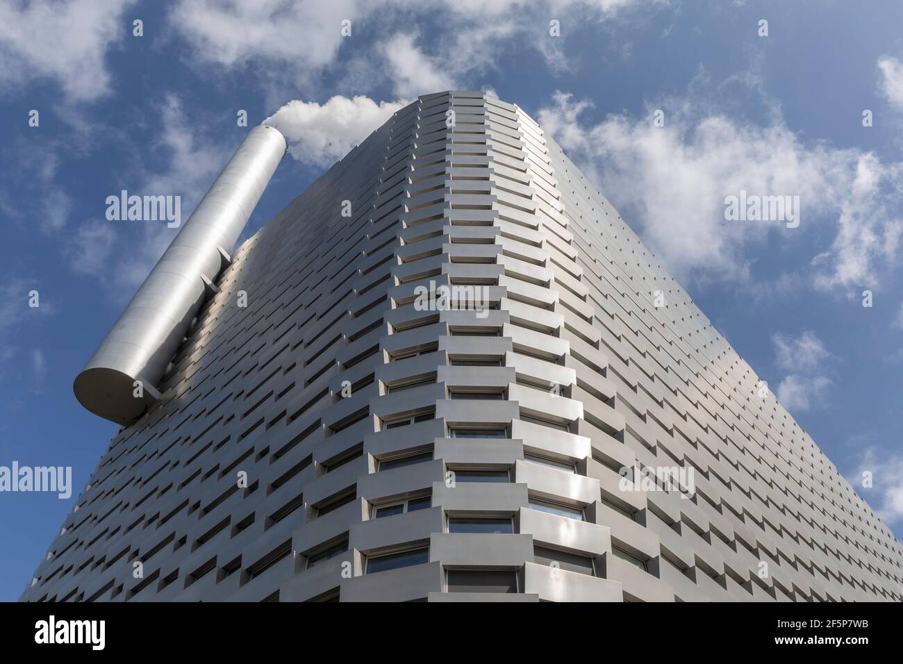 The Copenhagen waste incineration plant Amager Bakke, also called CopenHill. On its roof is a 500 m long ski slope. Stock Photo