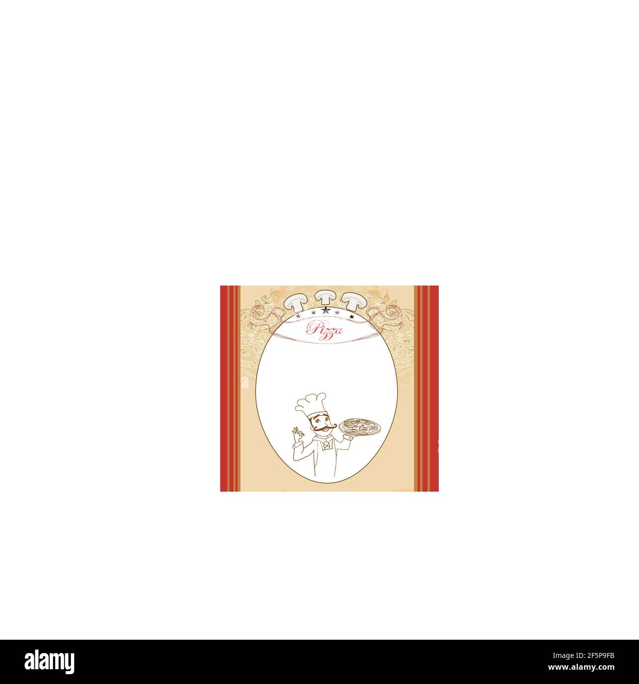Pizza Menu Template, Vintage Card Stock Vector