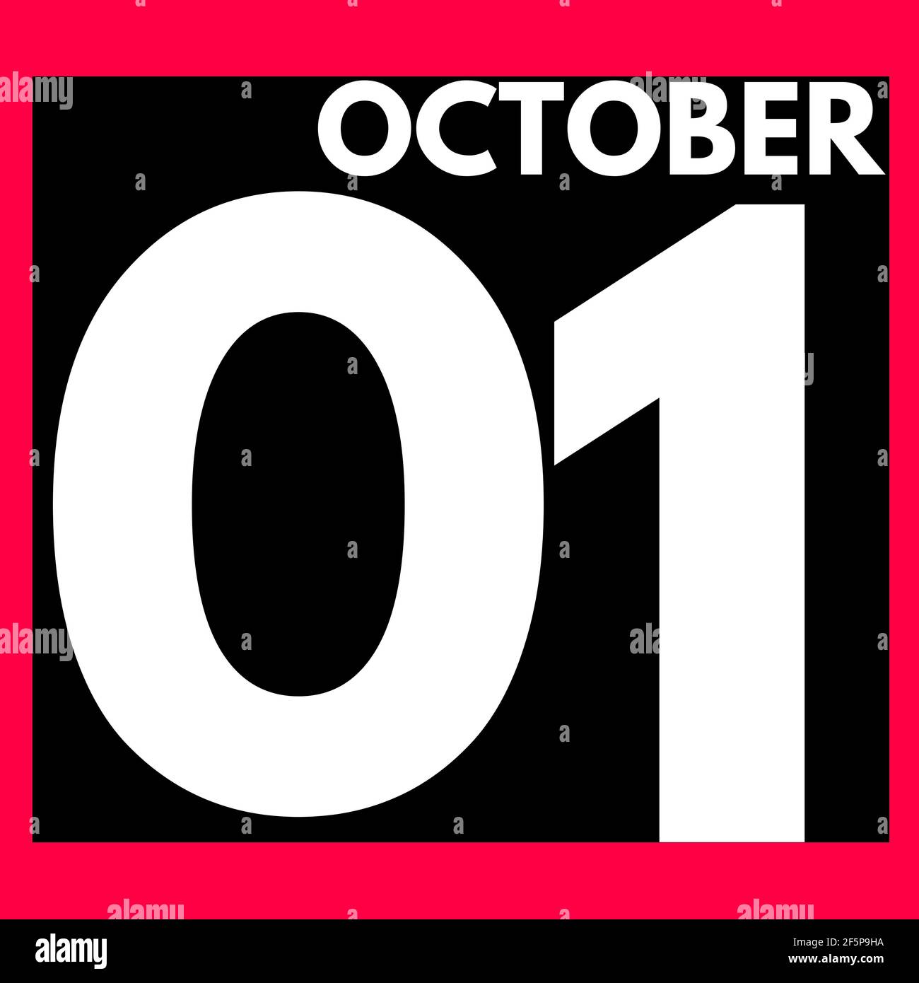 October 1 . Modern daily calendar icon .date ,day, month .calendar for ...