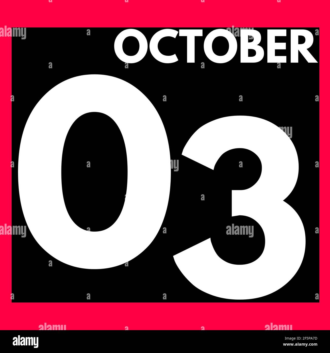 October 3 . Modern daily calendar icon .date ,day, month .calendar for ...