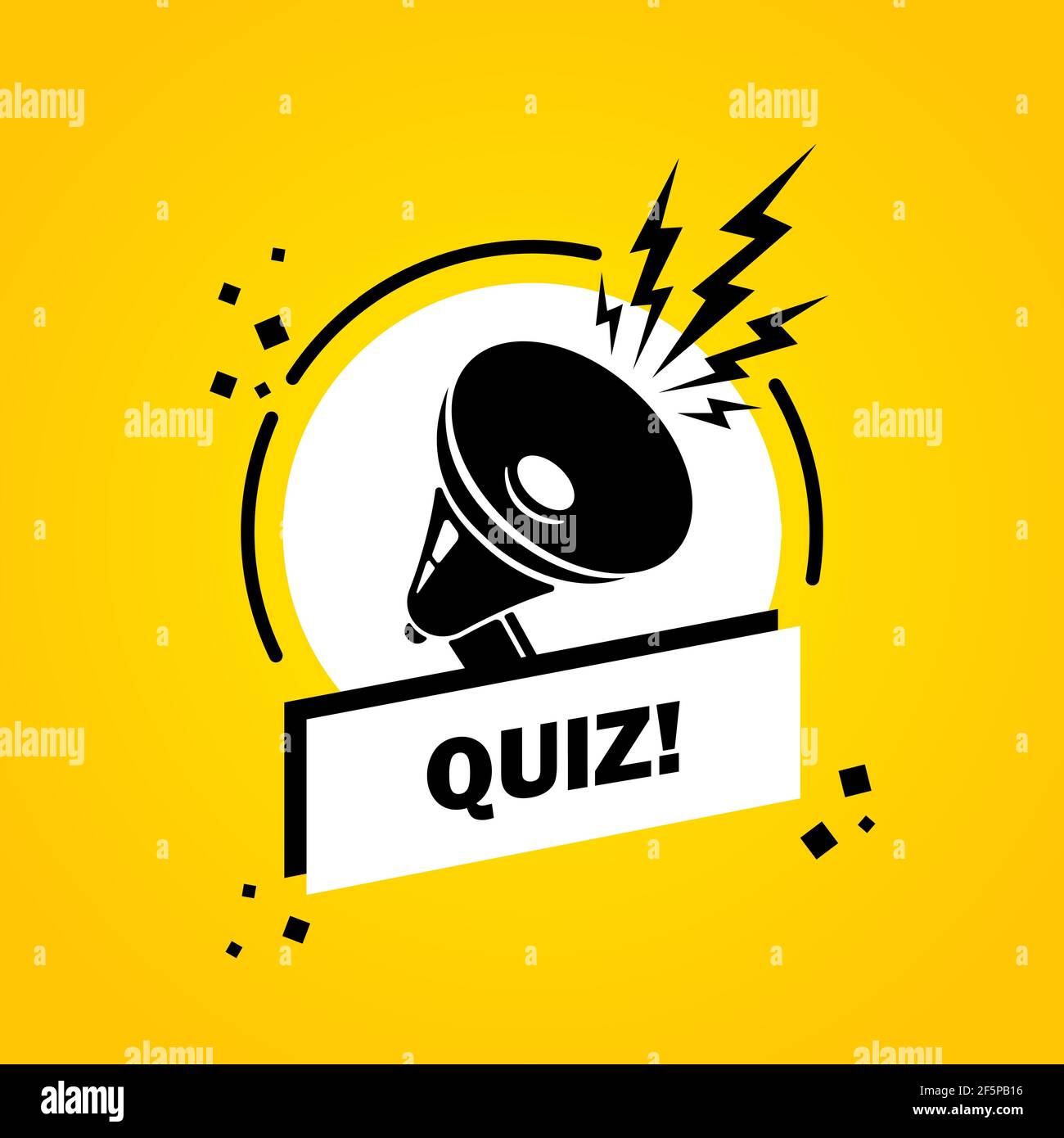 Megaphone banner isolated on white background - Quiz time. Vector  illustration., Stock vector