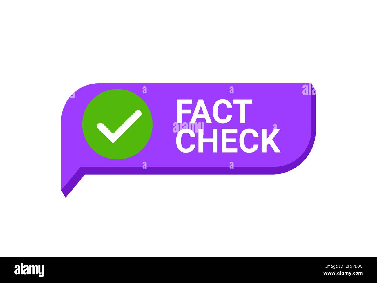 Fact check myth vs truth. True fact check vector icon concept Stock Vector
