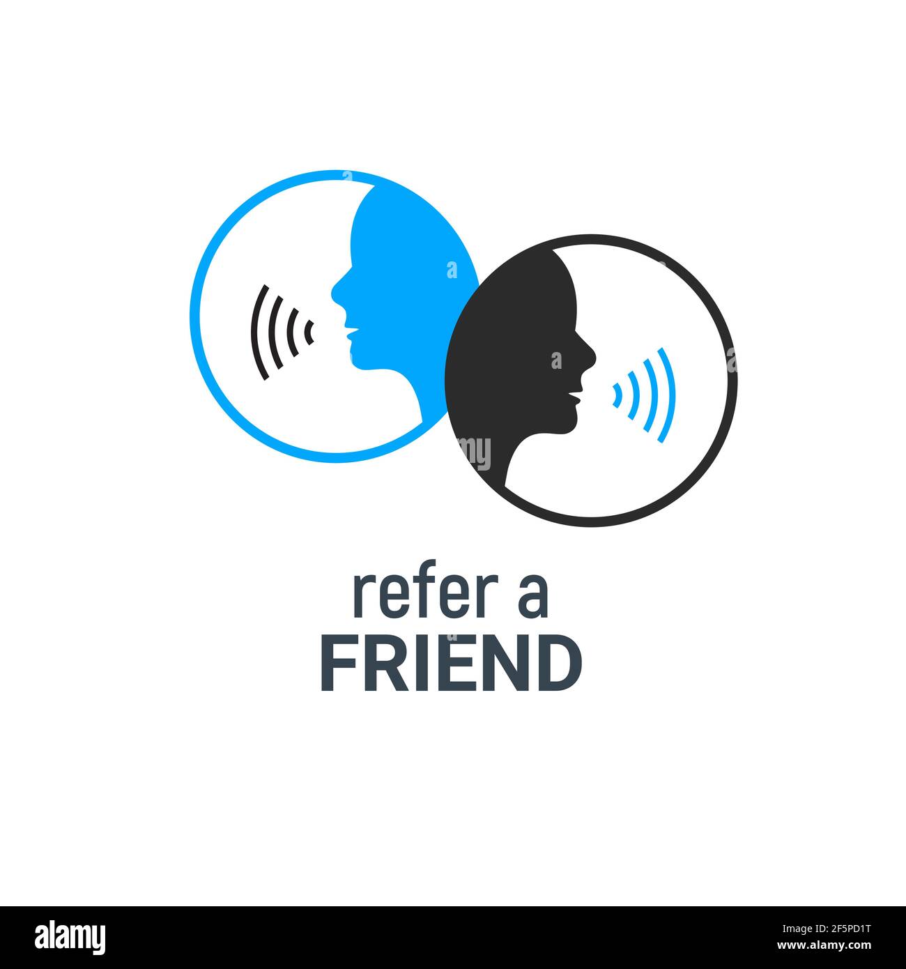 Refer friend vector flat icon. Referral line design marketing