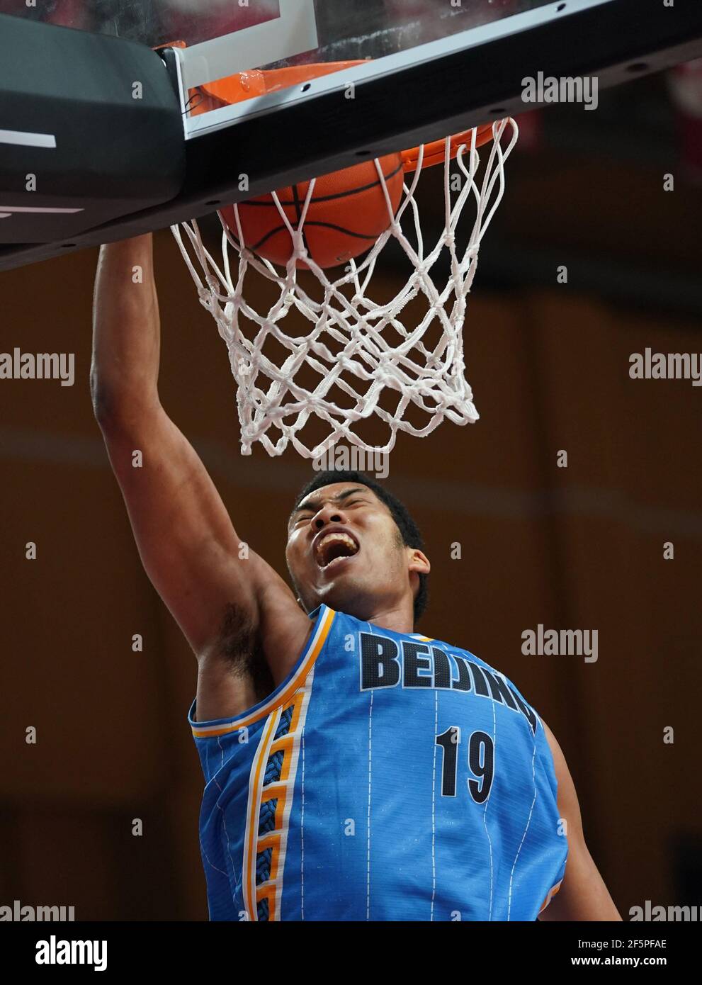 Zhuji China S Zhejiang Province 27th Mar 2021 Taruike Jianiyou Of Beijing Ducks Dunks The Ball During The 49th Round Match Between Beijing Ducks And Sichuan Blue Whales At The 2020 2021 Season Of