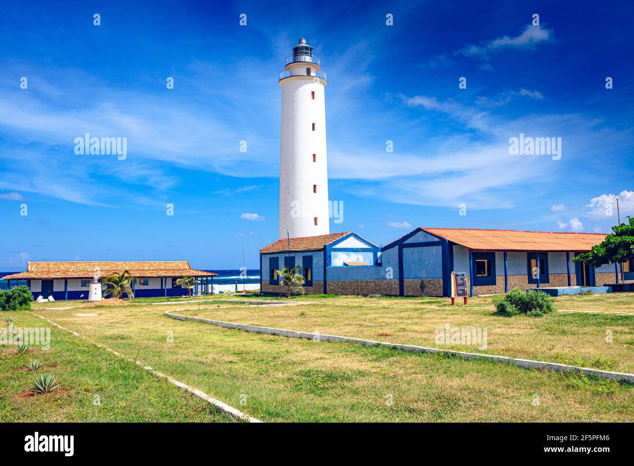 Lighthouse Faro de Punta de Maisí, the easternmost point of Cuba. (Guantanamo) Stock Photo