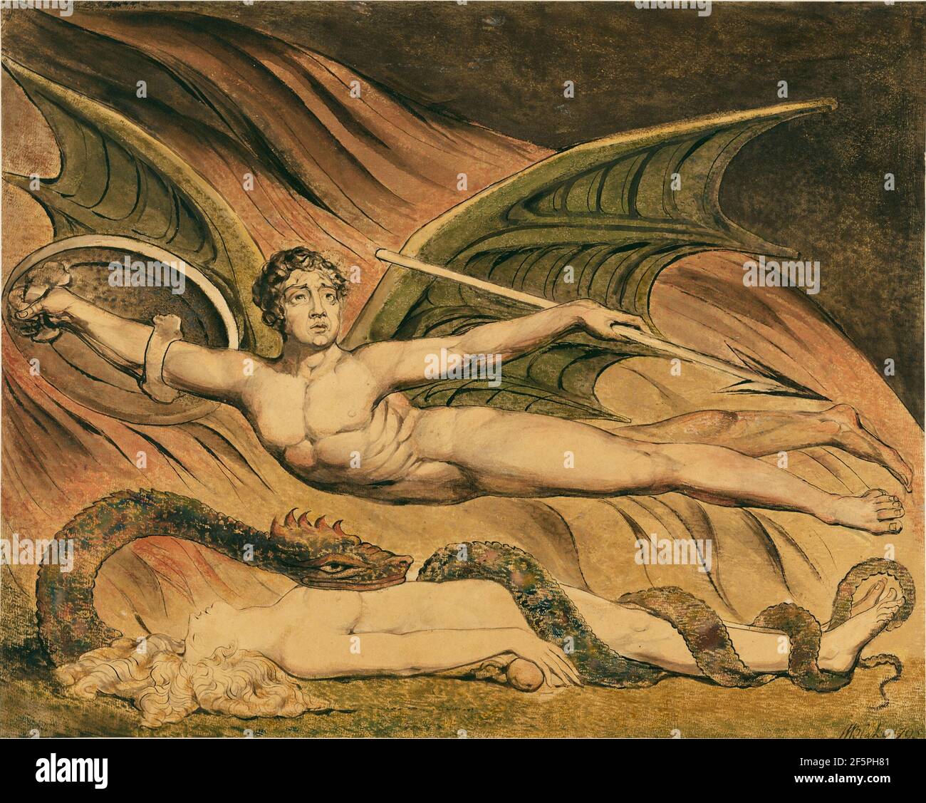 Satan Exulting over Eve. William Blake (British, 1757 - 1827) Stock Photo