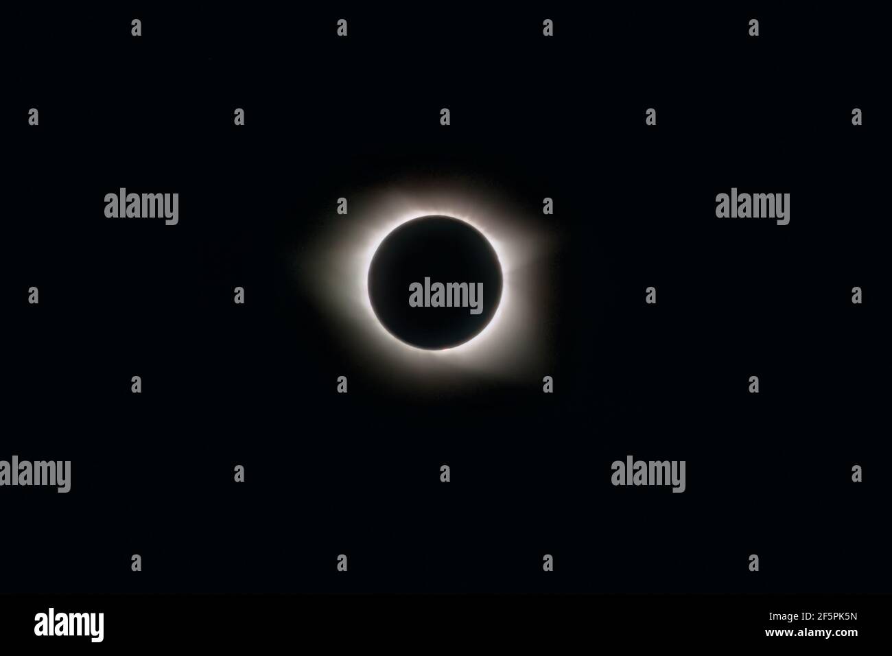 Great American Total Solar Eclipse in totality in Robinsville, North Carolina on August 21, 2017 Stock Photo