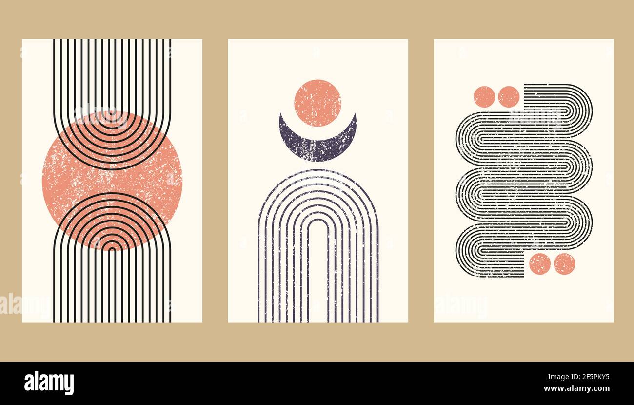 Boho Abstract Art Wallpaper