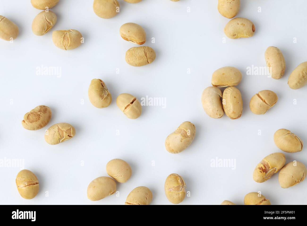 parched soy beans isolated on white background Stock Photo