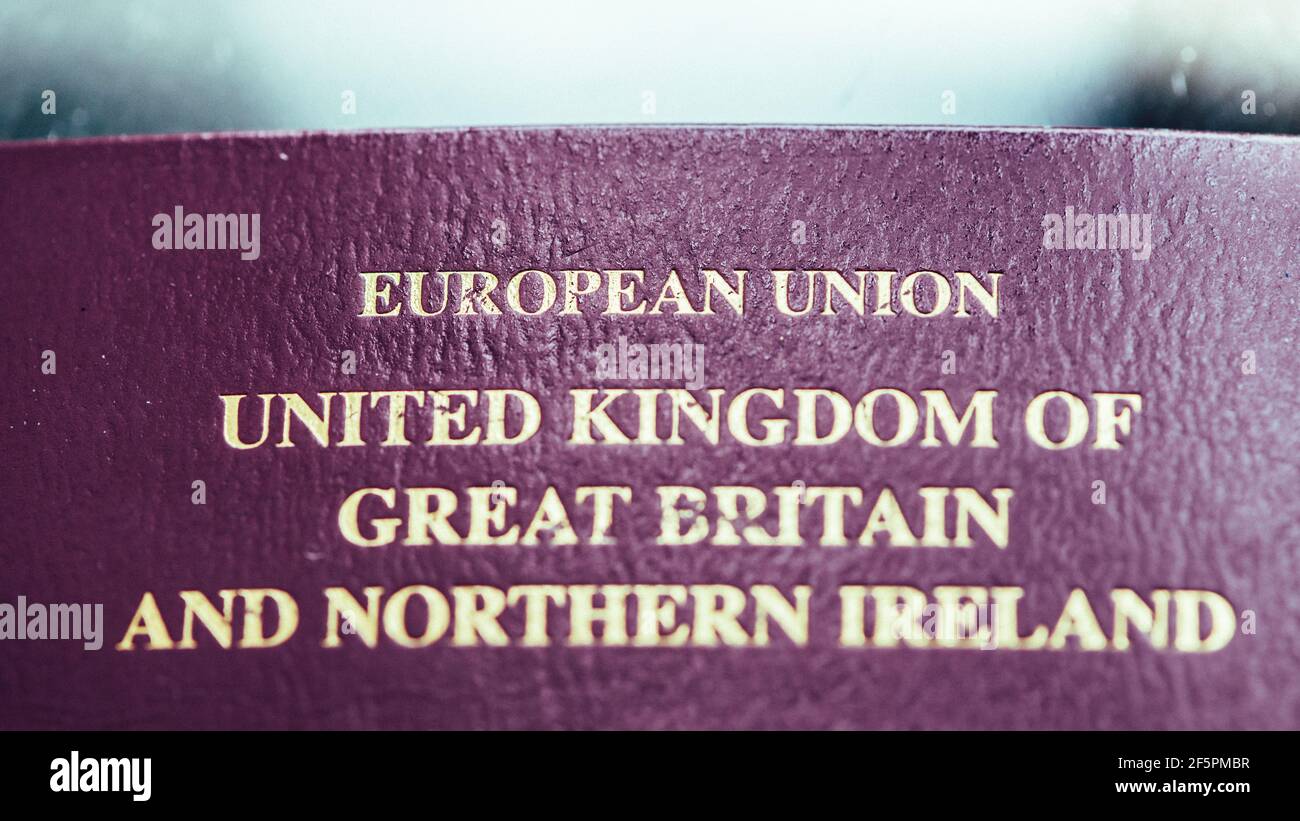 British passport cover page European Union Stock Photo Alamy
