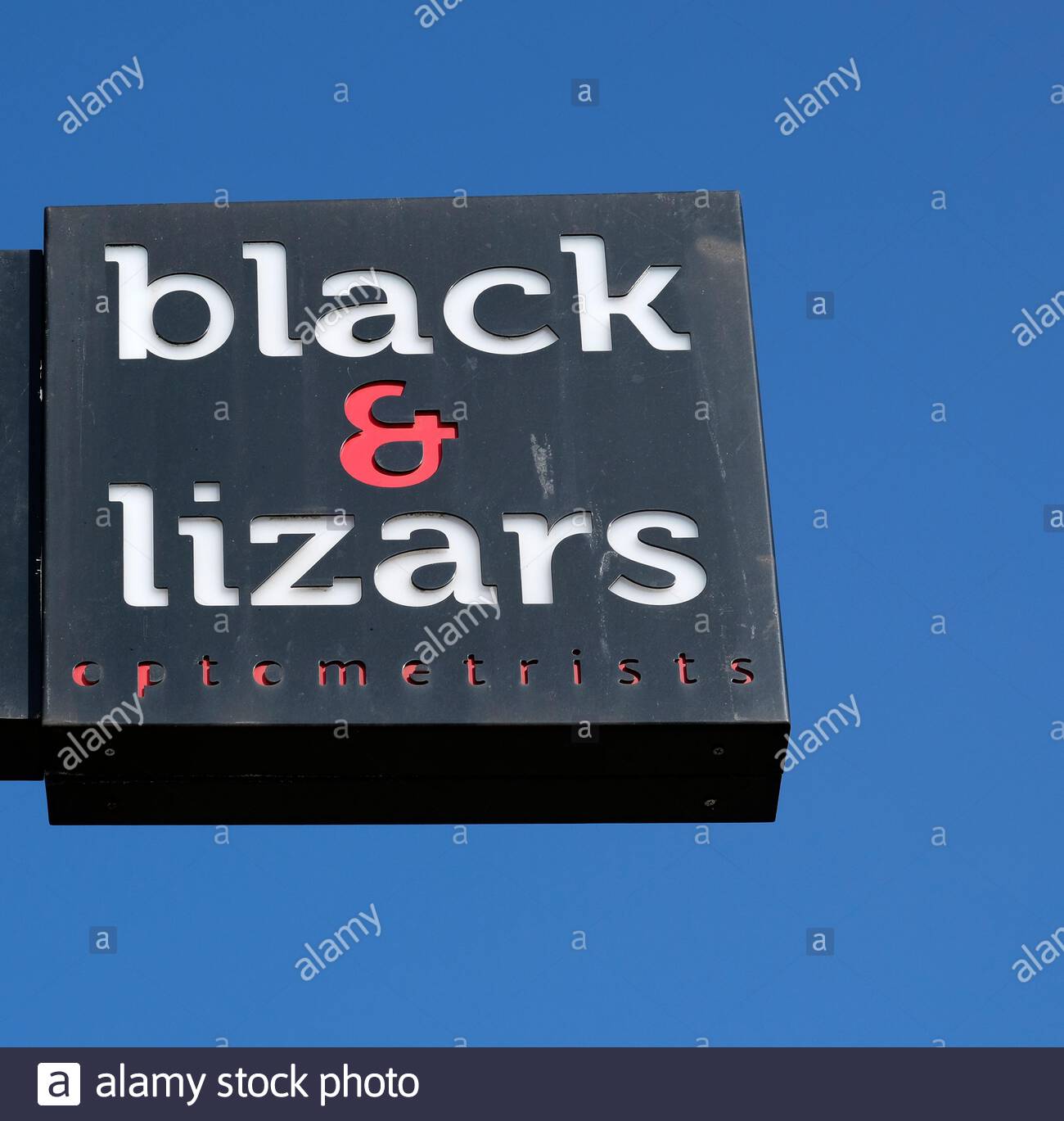 Black & Lizars optometrists sign, Edinburgh, Scotland Stock Photo Alamy