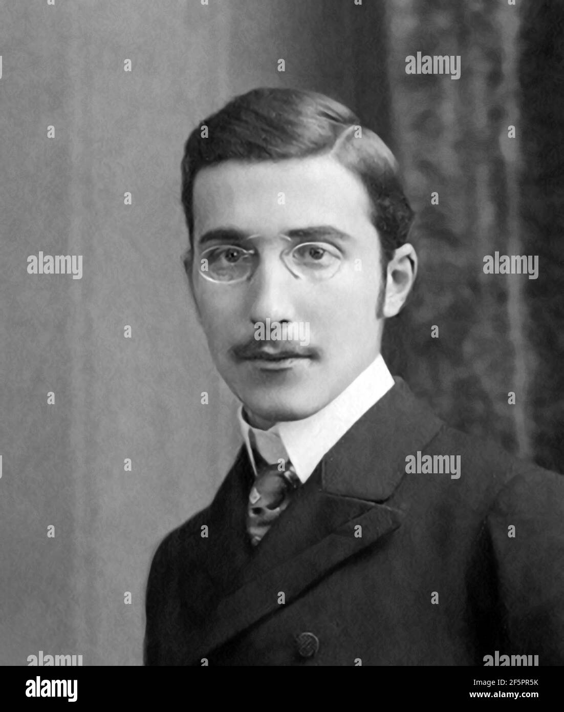 Stefan Zweig. Portrait of the Austrian writer Stefan Zweig (1881-1942), c. 1900 Stock Photo