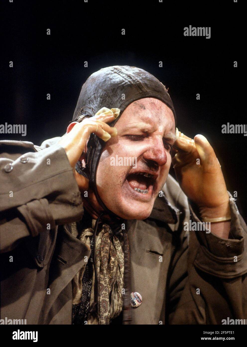 Simon Russell Beale (Thersites) in TROILUS AND CRESSIDA by Shakespeare at the Royal Shakespeare Company (RSC), The Pit, Barbican Centre, London EC2  18/06/1991  design: Anthony Ward  lighting: Geraint Pughe  fights: Terry King  director: Sam Mendes Stock Photo