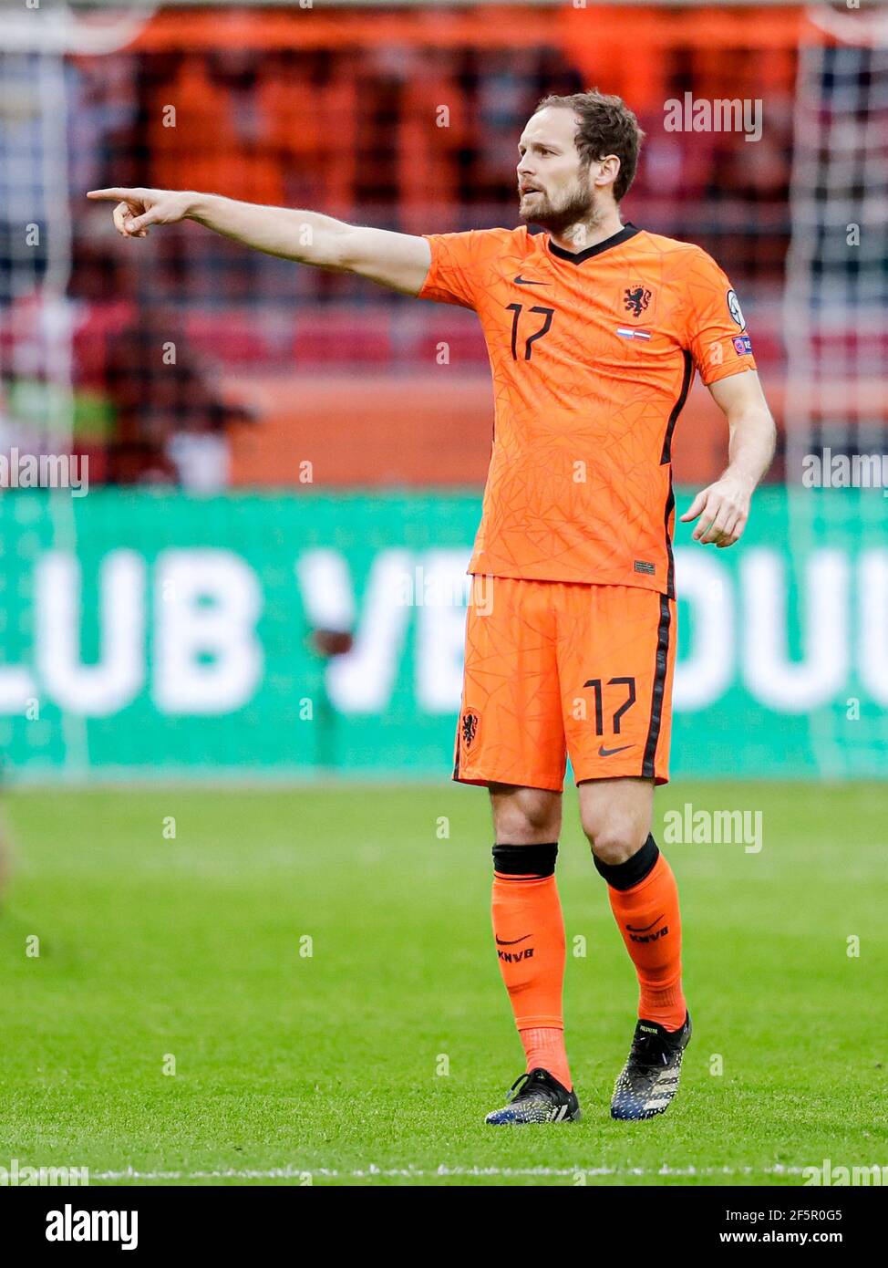 AMSTERDAM, NETHERLANDS - MARCH 27: Daley Blind of the Netherlands during the FIFA World Cup 2022 Quatar Qualifier match between Netherlands and Latvia Stock Photo