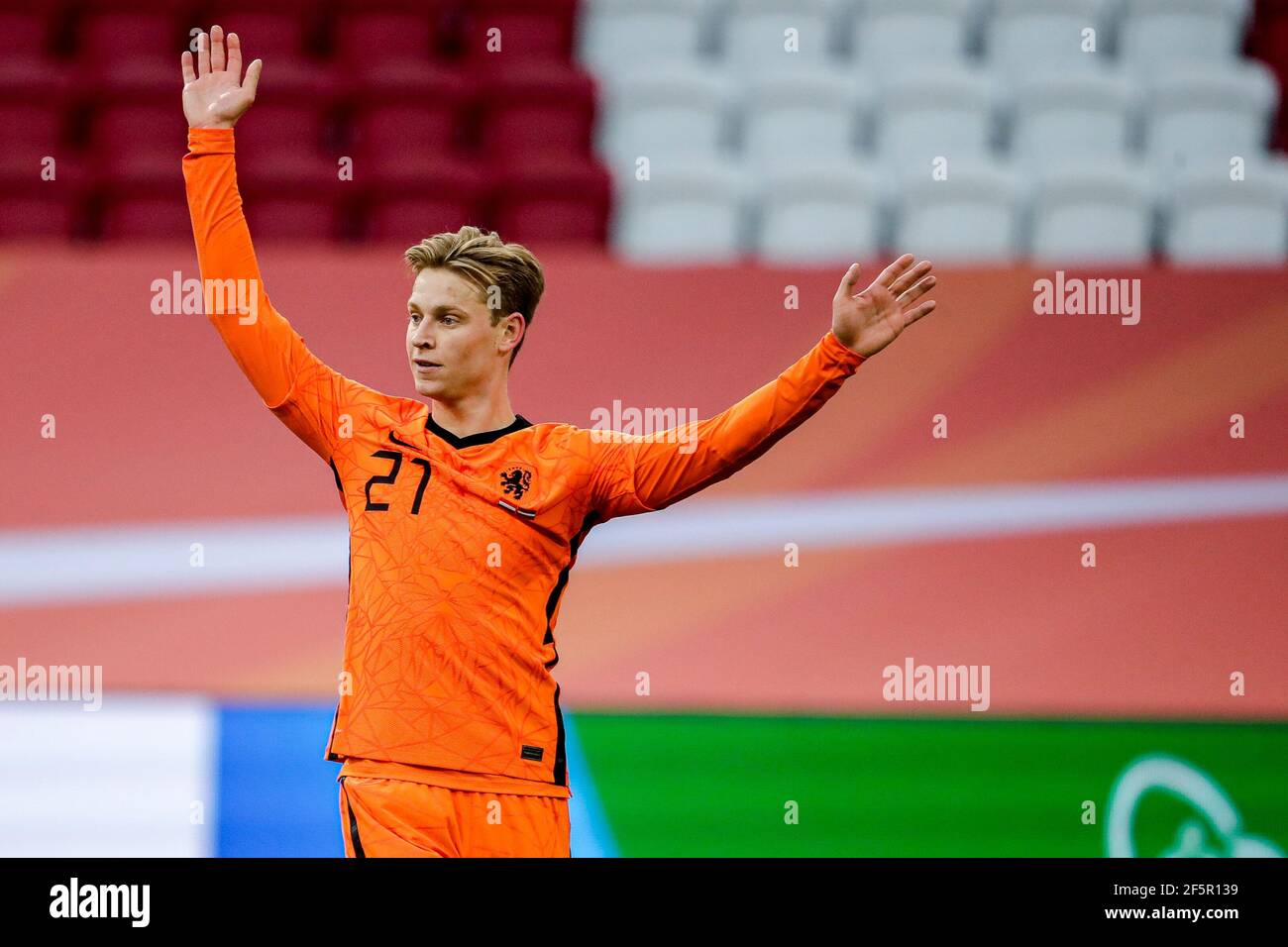 AMSTERDAM, NETHERLANDS - MARCH 27: Frenkie de Jong of the Netherlands  during the FIFA World Cup 2022 Qatar Qualifier match between Netherlands  and Lat Stock Photo - Alamy