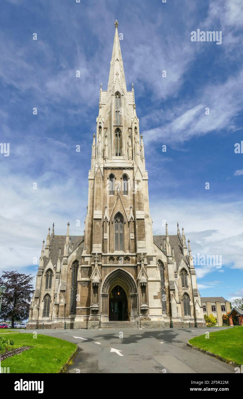 First Church of Otago in Dunedin at the South Island of New Zealand Stock Photo