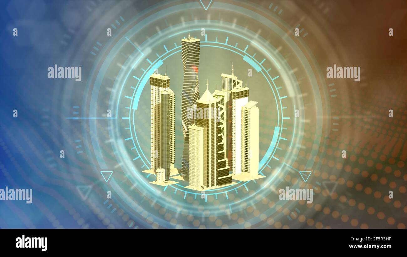 city - urban district 3d renders, cg industrial 3d illustration Stock ...