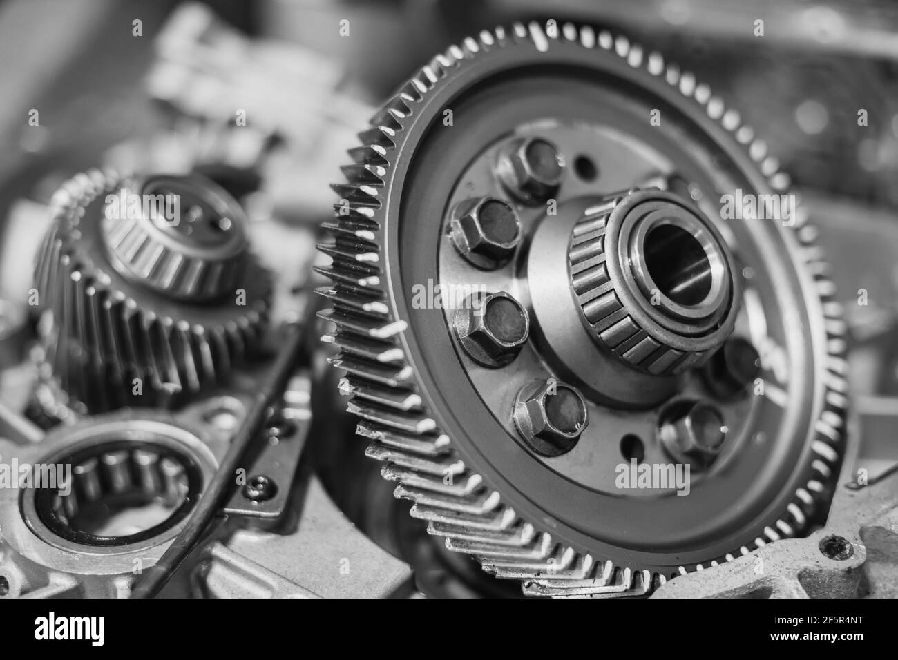 differential with car gearbox bearing at shallow depth of field Stock