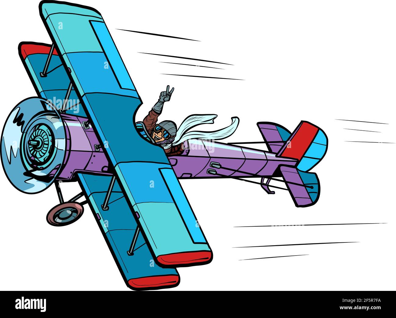 retro airplane with a female pilot Pop art retro illustration Stock Vector  Image & Art - Alamy