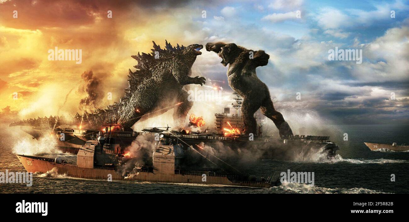Godzilla vs. Kong is a 2021 American monster film directed by Adam Wingard. A sequel to Godzilla: King of the Monsters (2019) and Kong: Skull Island (2017), it is the fourth film in Legendary's MonsterVerse.   This photograph is for editorial use only and is the copyright of the film company and/or the photographer assigned by the film or production company and can only be reproduced by publications in conjunction with the promotion of the above Film. A Mandatory Credit to the film company is required. The Photographer should also be credited when known. Stock Photo