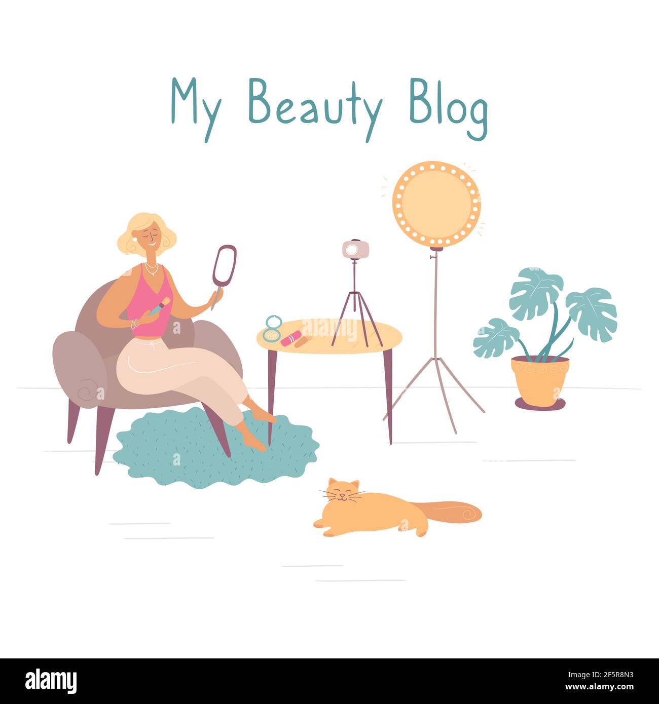 Beauty influencer Stock Vector Images - Alamy