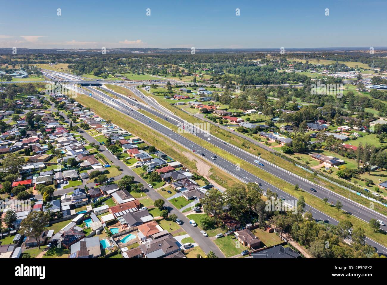 Aerial view of residential houses in the suburb of South Penrith in