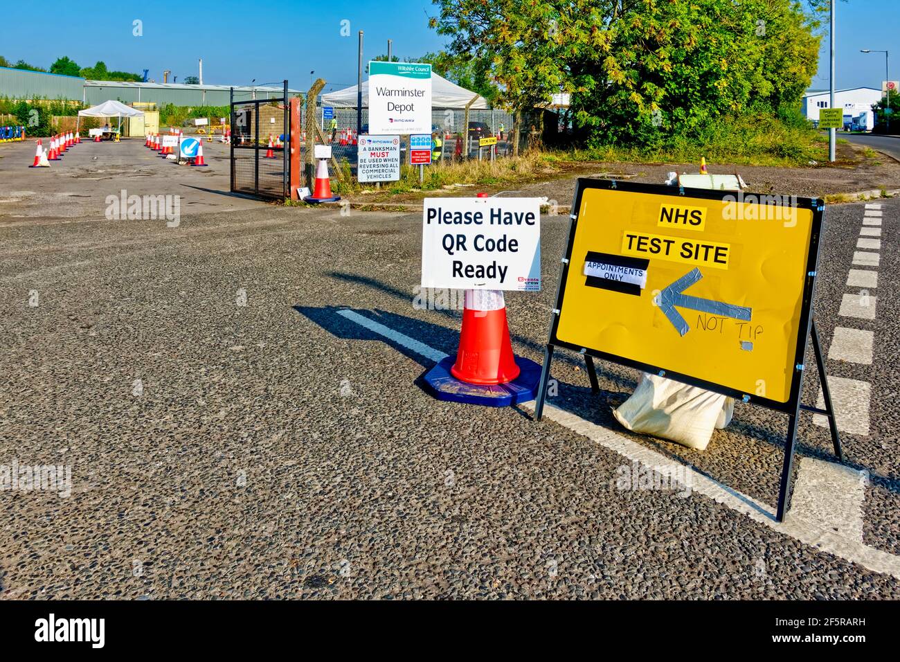 Warminster, Wiltshire  UK - September 22 2020: The Coronavirus NHS Test Site in Furnax Lane, Bath Road, Warminster, England Stock Photo