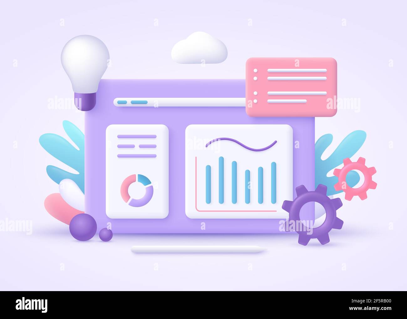 Business intelligence concept, 3d vector illustration Stock Vector ...