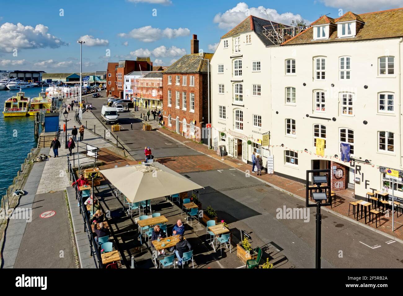 Poole, Dorset / UK - October 14 2020: The Quay at Poole Harbour in Dorset, England, UK Stock Photo
