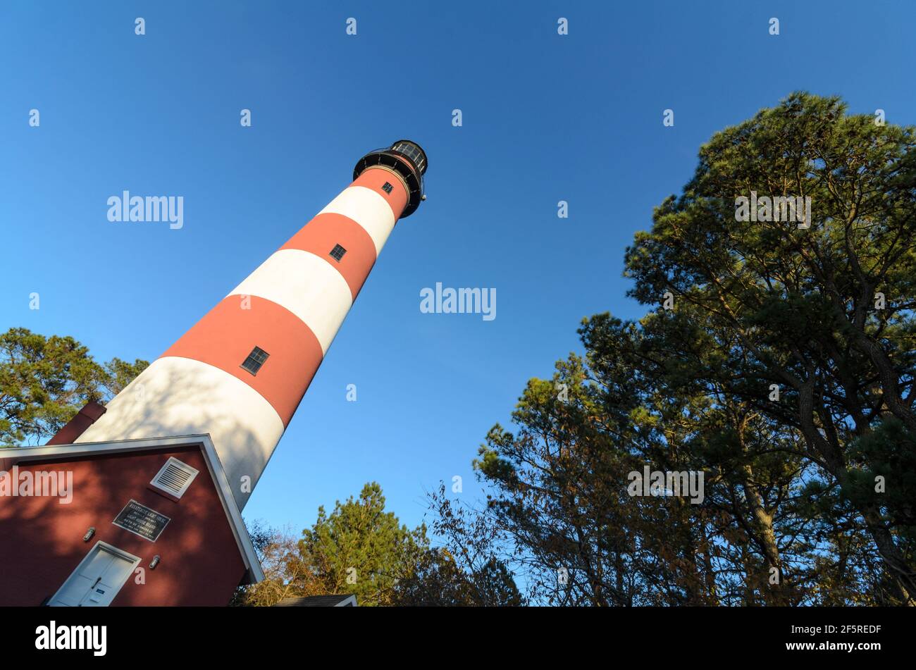 Assateague Lighthouse along the Chincoteague Island coastline in