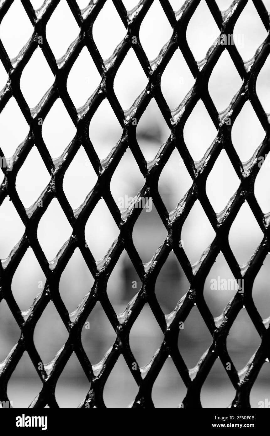 Steel Fencing protecting the State Capital in Richmond, Virginia, USA Stock Photo