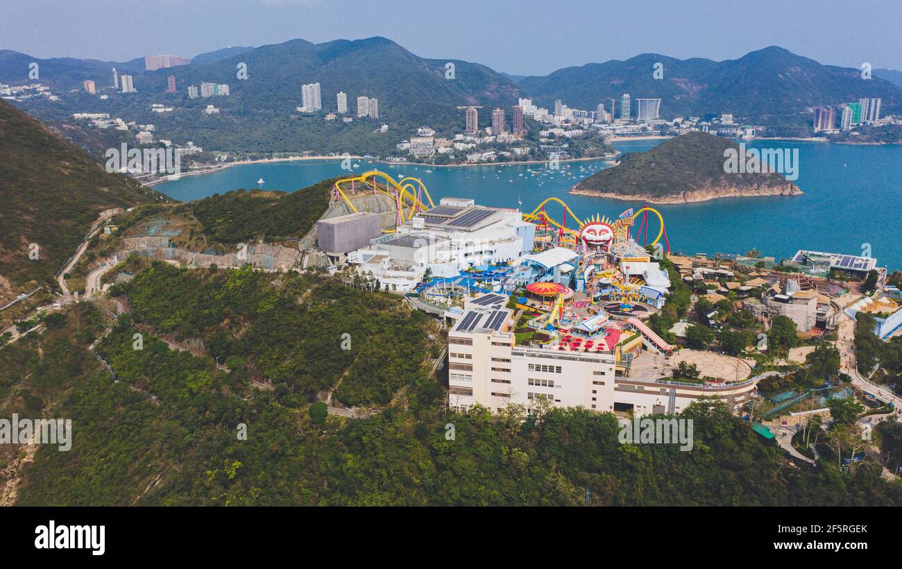Aerial view of an Ocean Park in Hong Kong Stock Photo - Alamy