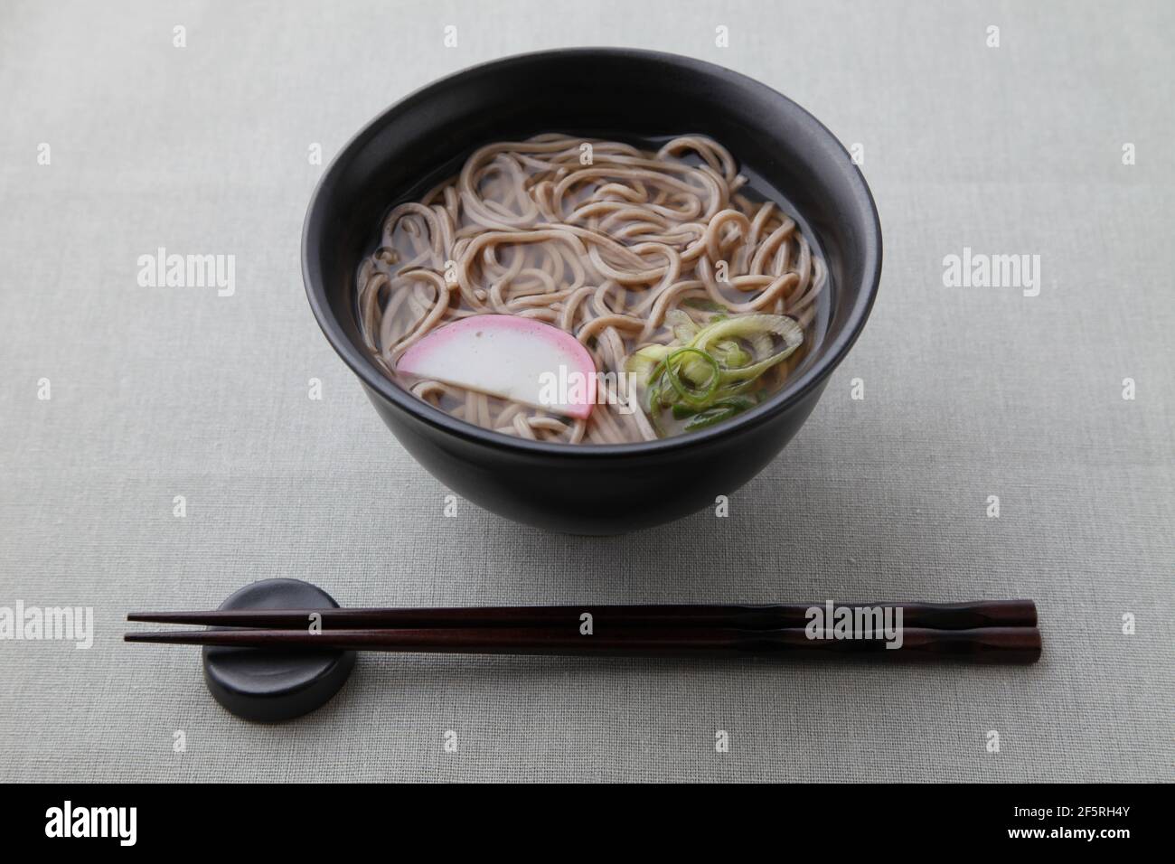 soba buckwheat noodles Japanese isolated on table cloth Stock Photo - Alamy