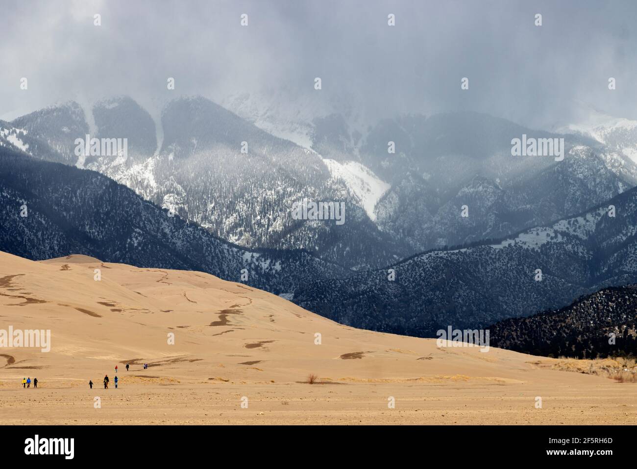 Great Sand Dunes National Park and Preserve on a beautiful March aftternoon Stock Photo