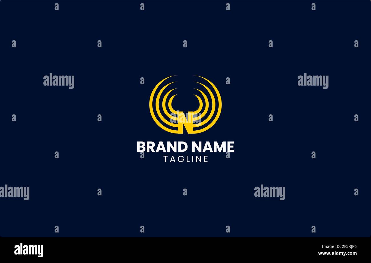 Letter N Line Speed Logo Design Vector Template suitable for personal ...