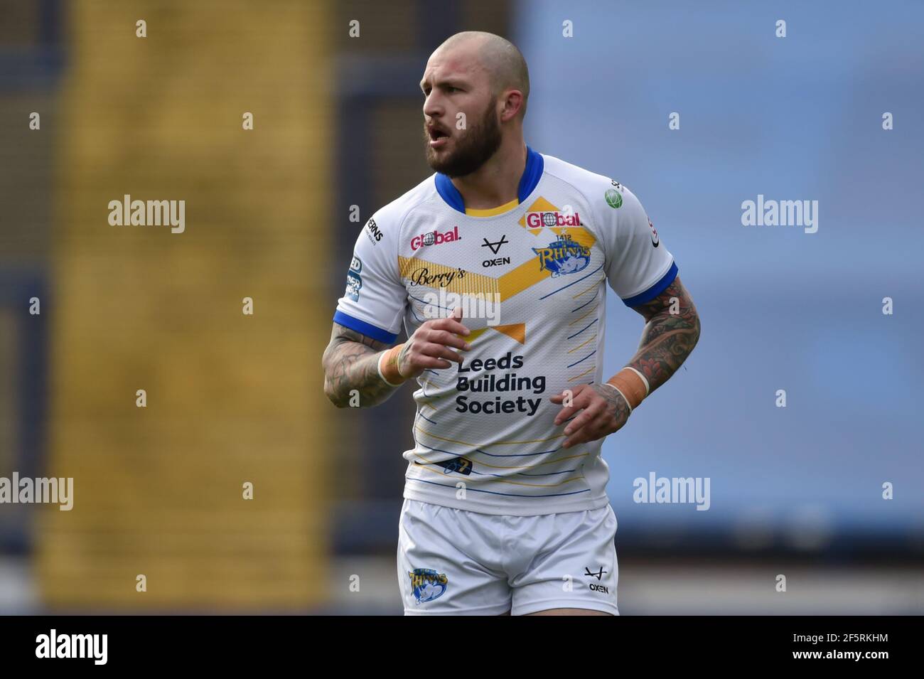 Leeds, UK. 27th Mar, 2021. Tom Briscoe (2) of Leeds Rhinos during the game  in Leeds,