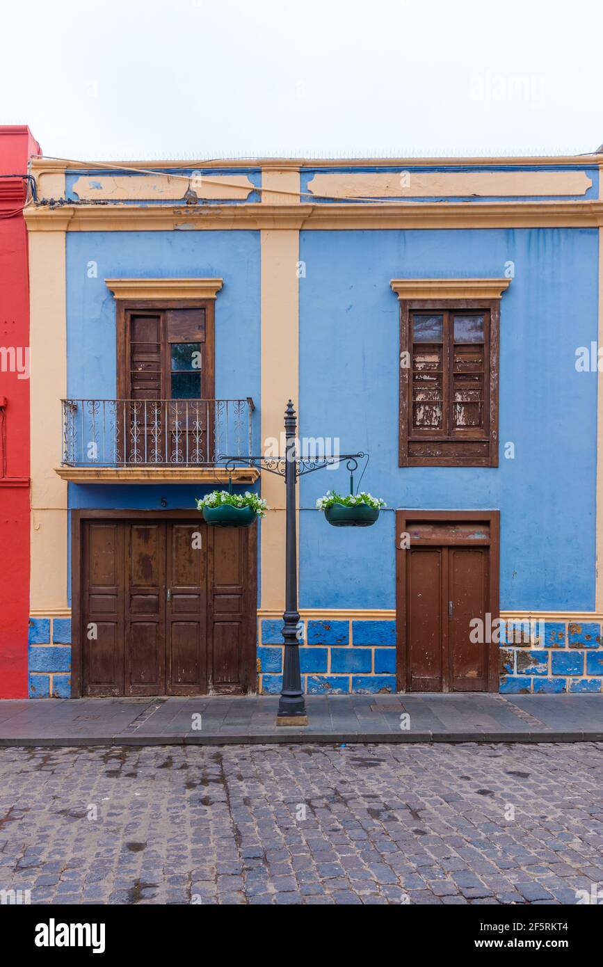 Colorful street at Galdar at Gran Canaria, Canary islands, Spain Stock