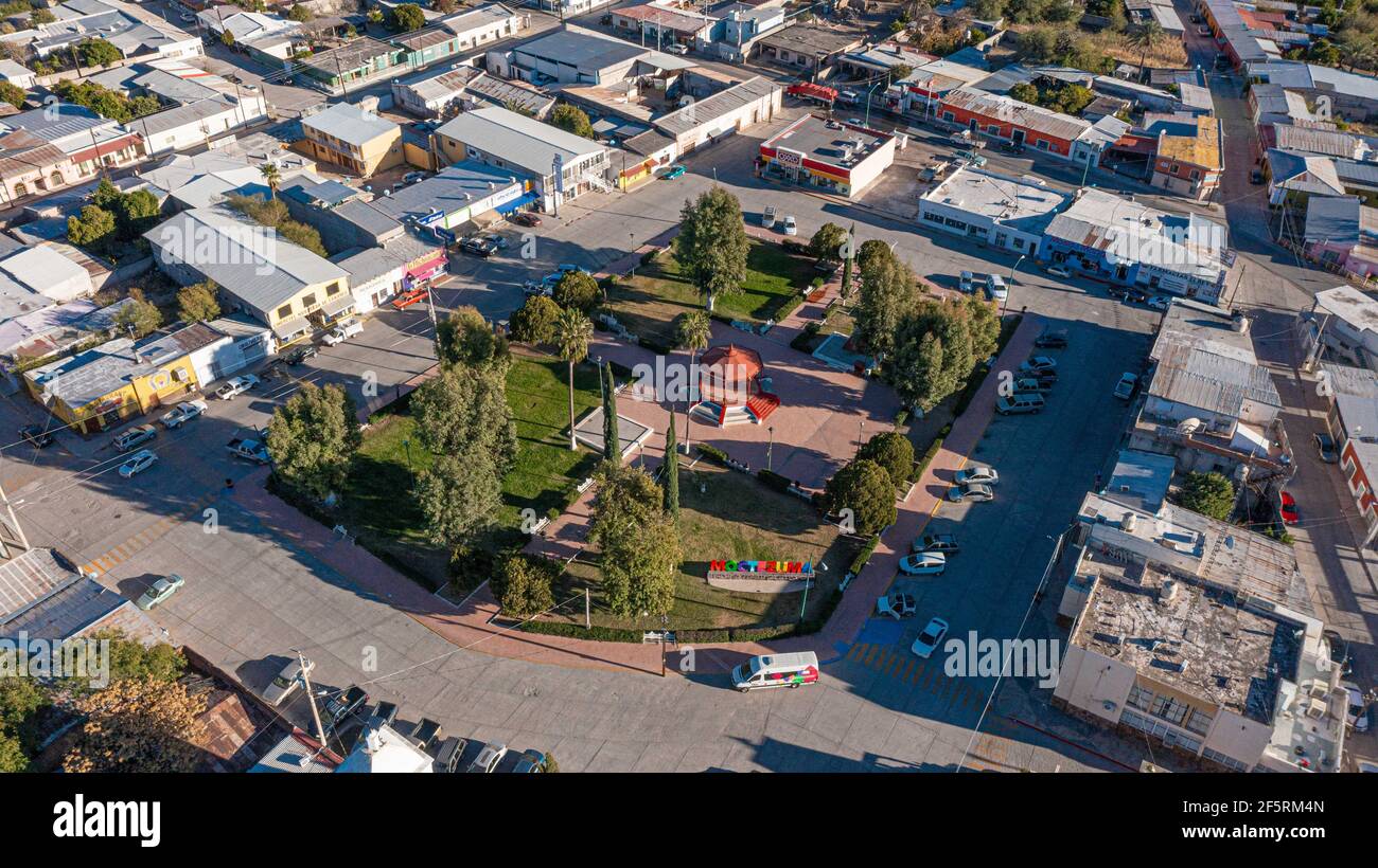 Moctezuma, Mpo. Moctezuma, Sonora, Mexico. Aerial view Oposura