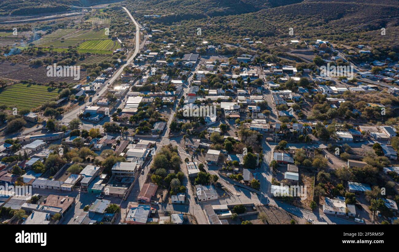 Moctezuma, Mpo. Moctezuma, Sonora, Mexico. Aerial view Oposura