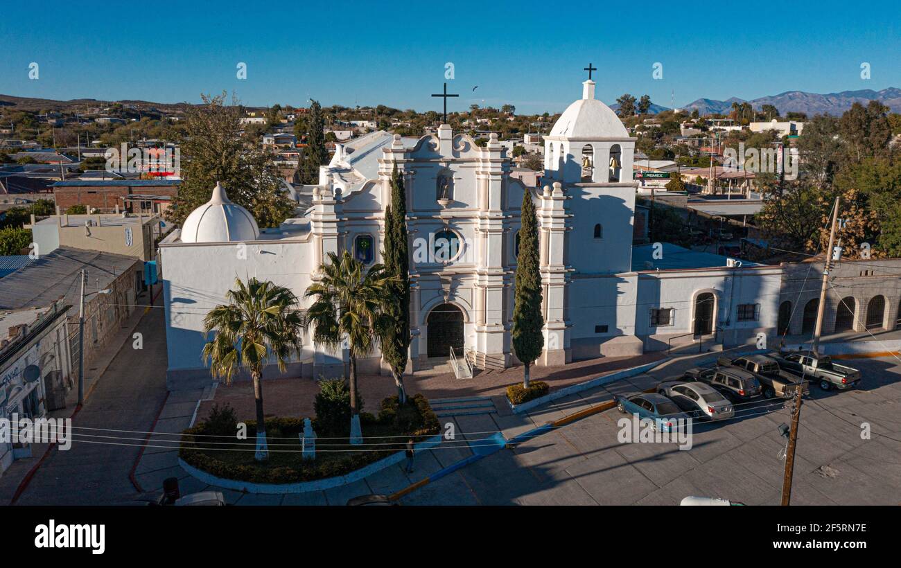 Moctezuma, Mpo. Moctezuma, Sonora, Mexico. Aerial view Oposura