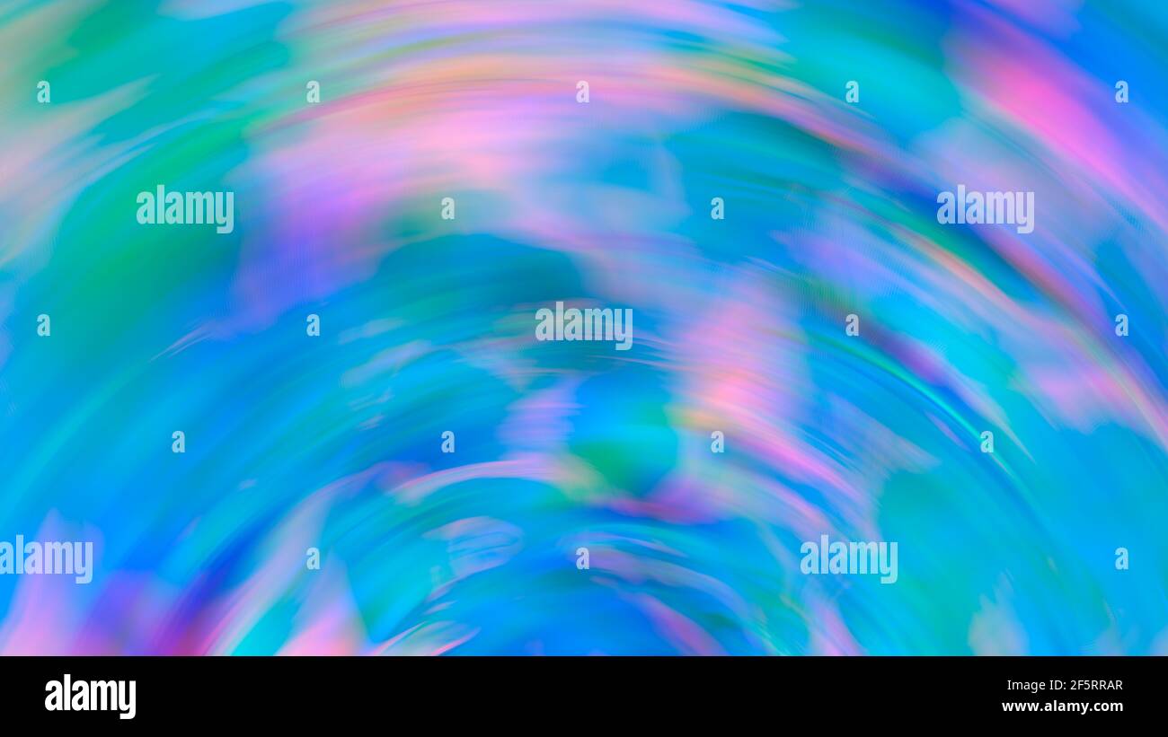 Abstract blue gradient blurred background with rainbow highlights. Design, art Stock Photo