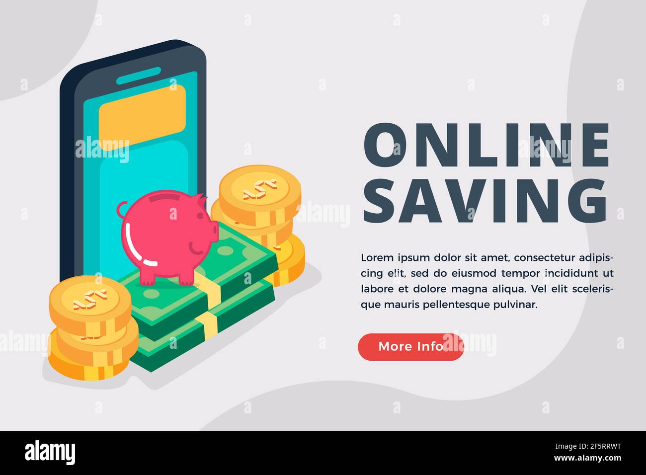 online saving business concept vector isometric illustration Stock Vector