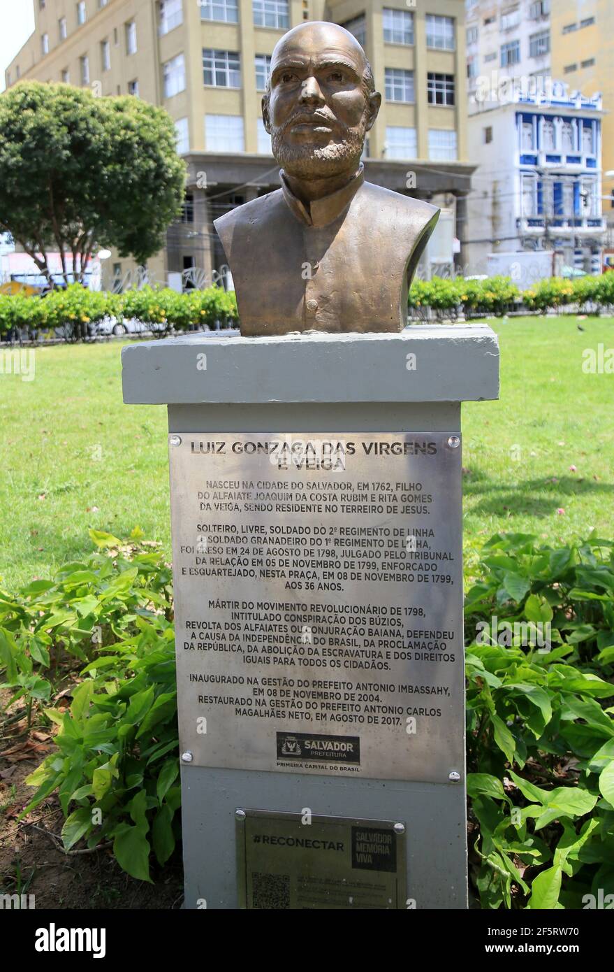 salvador, bahia, brazil - february 8, 2021: Luiz Gonzaga das Virgens Veiga,  martyred by the Alfaiates Revolt and killed by hanging in 1799, at Piedade  Stock Photo - Alamy