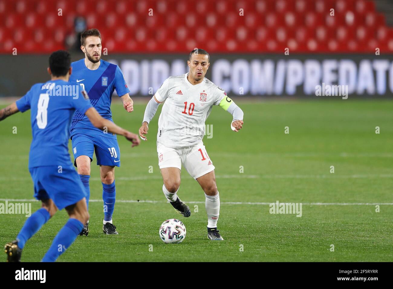 Thiago Alcantara (ESP), MARCH 25, 2021 - Football / Soccer : 2022 FIFA World Cup European Qualifying round Group B Matchday 1 between Spain 1-1 Greece at the Estadio Municipal Nuevo Los Carmenes in Granada, Spain. (Photo by Mutsu Kawamori/AFLO) Stock Photo