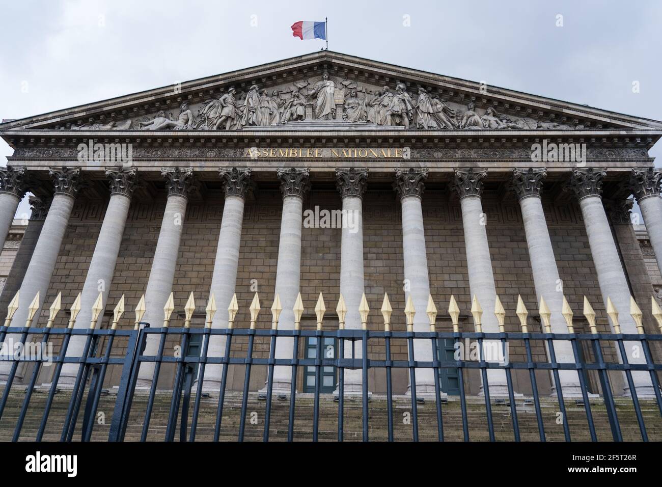 PARIS, FRANCE - The french national assembly (l'Assemblée nationale). Also called Palais Bourbon. French parliament. Stock Photo