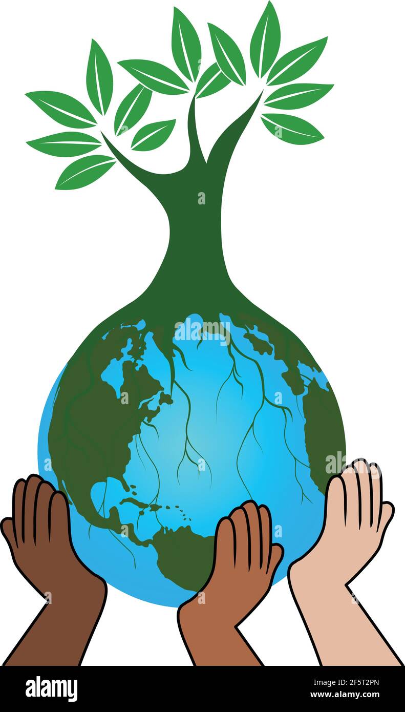 Hands holding earth globe tree in hi-res stock photography and images ...