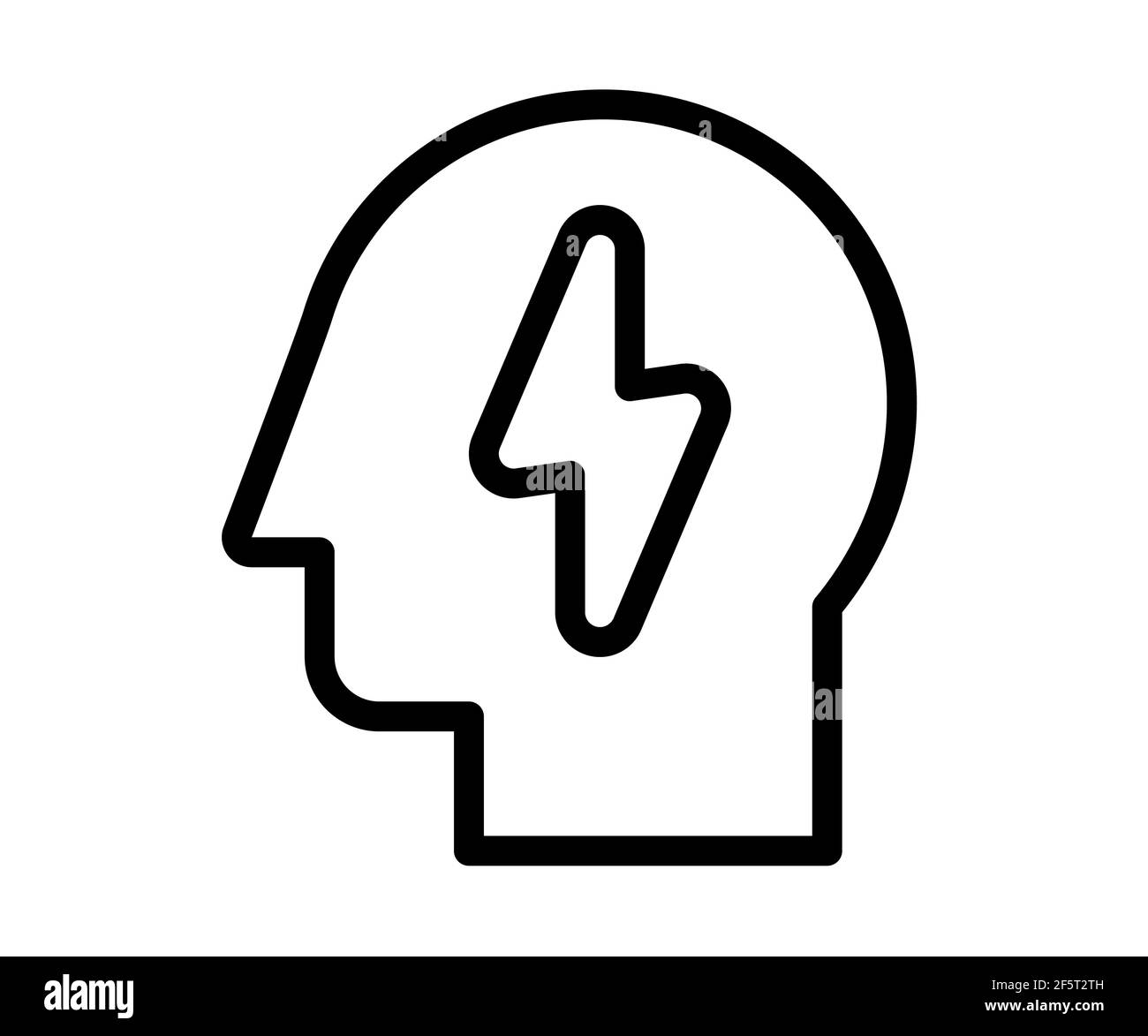 idea thinking inspire single isolated icon with outline style black and white vector illustration Stock Photo