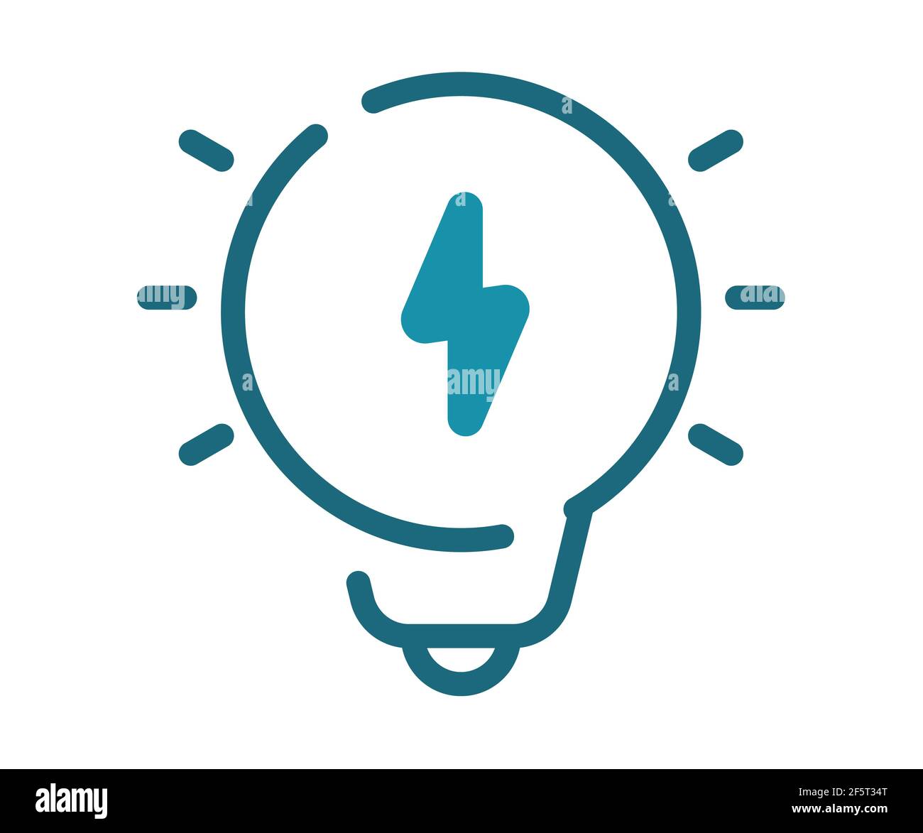 idea light bulb energy single isolated icon with solid line and dash ...