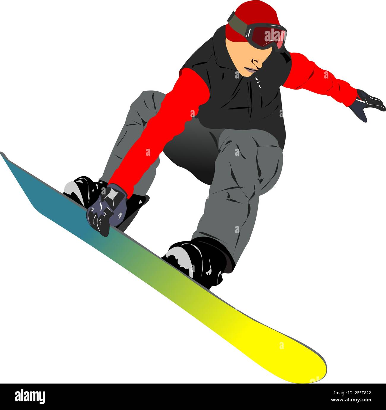 Snowboard Homme Silhouette Vector Illustration 3d